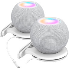 AHASTYLE HomePod Mini Wall Mount ABS Stand Holder with Cable Management Accessories for Apple HomePod Mini with Screws Space-Saving for Kitchen, Bathroom and Bedroom (White_2 Pieces)