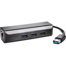 Kensington Ethernet Connection Adapter UA3000E, USB 3.0 to 10/100 Ethernet Adapter with 3 USB Ports, K33982WW