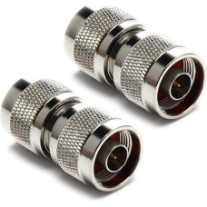 2x UniteCom N tipo vyriškos ir N tipo vyriškos mažo nuostolio adapteris Tiesus kištukas RF koaksialinės antenos statinės jungtis Lyčių keitiklis 4G 5G Wi-Fi LoRa Helio UHF VHF