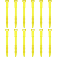 uxcell 12 vienetų silikoninių Zip Ties 4,5 colio daugkartinio naudojimo vielos kaklaraiščiai Elastiniai kabelių laidų organizatoriaus dirželiai laidams Laidai USB įkrovimo valdymas Maisto laikymas, geltonos spalvos