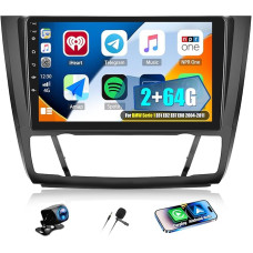 2+64G Android 13 CAMECHO 9 colių automobilinis radijas BMW serijos 1 E81 E82 E87 E88 2004-2011 su belaidžiu Carplay Android automobiliu, GPS navigacijos radijas su jutikliniu ekranu HD su Bluetooth WiFi RDS FM + atbuline eiga