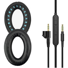 Replacement Earpad Ear Pad Cushions and Replacement Audio Cable (With Mic and Volumn Control) for Bose Bose AE2, AE2i, AE2w Headphone (Cable + Earpad)