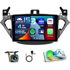 4+128G Android 15 automobilinis radijas Peugeot 207 2006-2015 su 9 colių vidiniu ekranu, palaikantis belaidį Carplay ir Android Car Mirror Link radiją FM/RDS GPS WiFi BT SWC