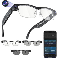 AI Smart Glasses 4K HD Kamera, 8MP Brille Kamera mit Bildstabilisierung, AI Smartbrille, Foto/Unterstützt Videoaufzeichnung/Musikwiedergabe/Sprachübersetzung/GPT-Objekterkennung