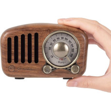 PRUNUS J-919 FM klasikinis medinis retro radijo imtuvas, nešiojamas radijo imtuvas su 
