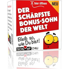 Schlump-Chili Aštriausias pasaulyje premijos sūnus - juokingas dovanų rinkinys patėviui, svainiui, įvaikintam sūnui, pvz., gimtadienio, Kalėdų, Velykų, slaptojo Kalėdų Senelio ar tiesiog todėl, kad