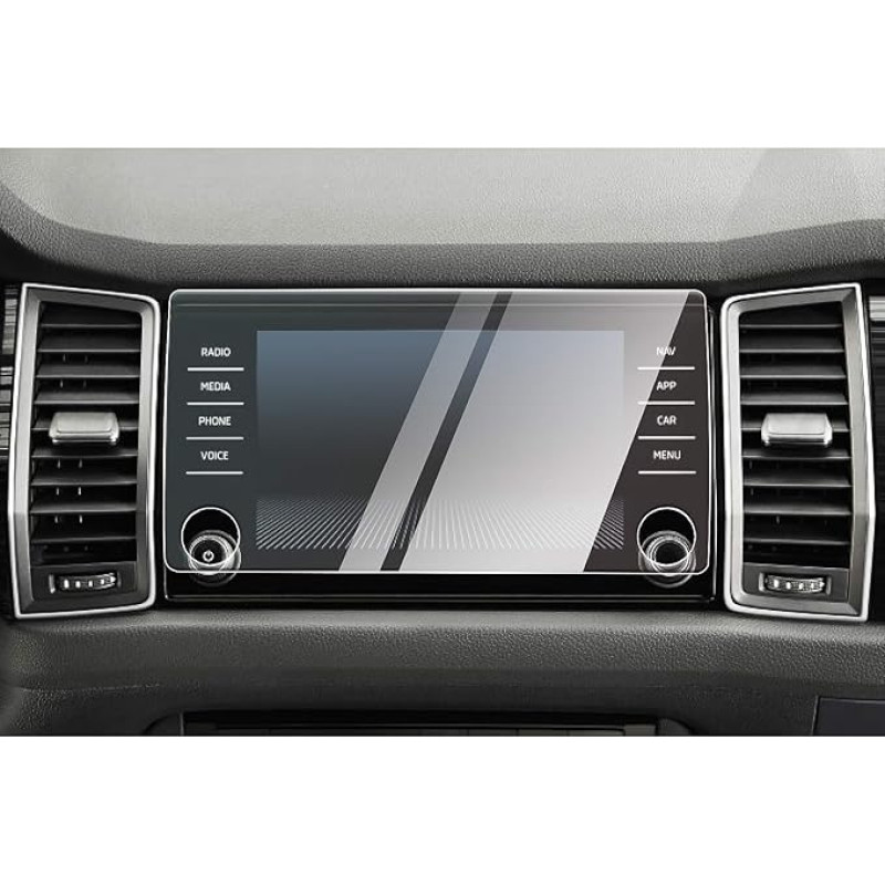 CDEFG Suderinama su Skoda Karoq 2017-2025 / Kodiaq 2017-2023 Amundsen Navigation Apsauginė plėvelė Grūdintas stiklas 9H atsparus įbrėžimams 8 colių GPS ekrano apsauga Automobilinės navigacijos plėvelė Karoq Kodiaq Sportline RS priedai