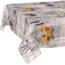 Aliejinė staltiesė Plaunama vaškinė staltiesė Lengva priežiūra Vandeniui atsparus Lotus efektas Sodo staltiesė Provanso 220 x 140 cm Nupjautas kraštas