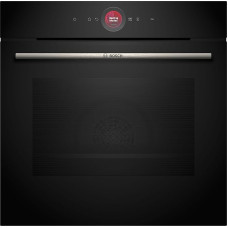 Bosch HBG7341B1, Series 8 Smart Built-in Oven, 60 x 60 cm, Made in Germany, Black, Dirt-Repellent & Self-Cleaning, Air Fry, Bosch Assist Automatic, 3D Hot Air, Colour Touch Screen & Operating Ring