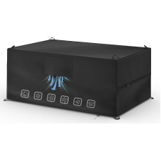 Neperšlampamas sodo baldų dangtelis 300 x 200 x 90 cm apsauginis dangtelis sodo baldams 420D Oksfordo audinys PU Anti-UV apsauginis sluoksnis brezentas Žiemai atsparus ventiliacijos dangtelis sodo stalams