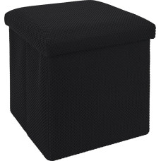 HOME DECO FACTORY, HD0506 Juoda sulankstoma osmanų skrynia Elegantiškas dizainas Daugiafunkcinės laikymo vietos Optimalus patogumas Lengva priežiūra Idealiai tinka mažoms erdvėms 38 cm juoda