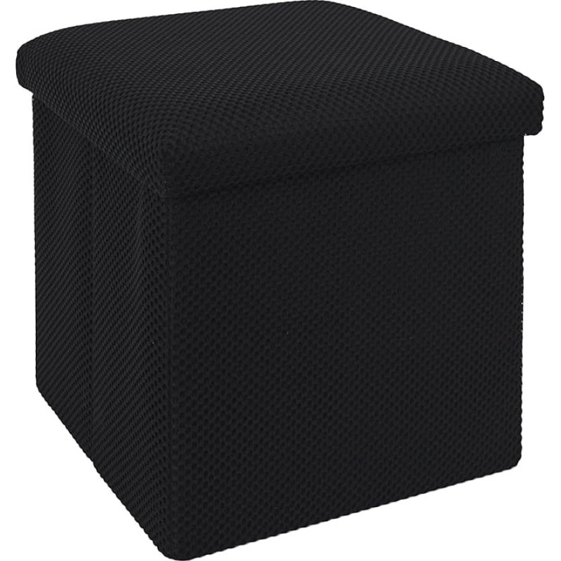 HOME DECO FACTORY, HD0506 Juoda sulankstoma osmanų skrynia Elegantiškas dizainas Daugiafunkcinės laikymo vietos Optimalus patogumas Lengva priežiūra Idealiai tinka mažoms erdvėms 38 cm juoda