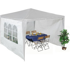 Relaxdays Gazebo Side Panels Set of 3 2 x 3 m Waterproof Side Panels with Fastening PE with Window White