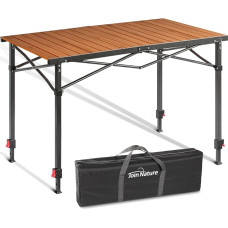 Stovyklavimo stalas sulankstomas iki 100 kg Stovyklavimo stalo aukštis reguliuojamas (76/84,5/92,5 cm) Tvirtas aliuminio sulankstomas stalas 6 žmonėms - susukamas stovyklavimo stalas 120 x 70 cm Didelis susukamas stalas