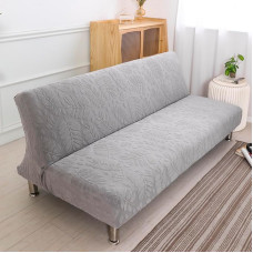 Sofos užvalkalas be porankių Tempiamasis 2/3 sėdimasis neslystantis sofos užvalkalas Sofos užvalkalas be porankių Žakardinis sofos lovos užvalkalas Sulankstoma sofa Futon apsauginis užvalkalas sofai (185-210 cm, šviesiai pilka)