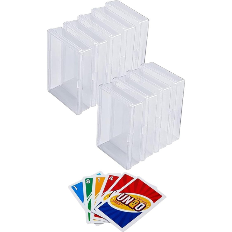 Playing Card Holder Plastic 8 Pieces Playing Card Deck Box 104x75x26mm Trading Card Holder Card Storage Organizer Plastic Storage Box for Sports Cards Games Cards