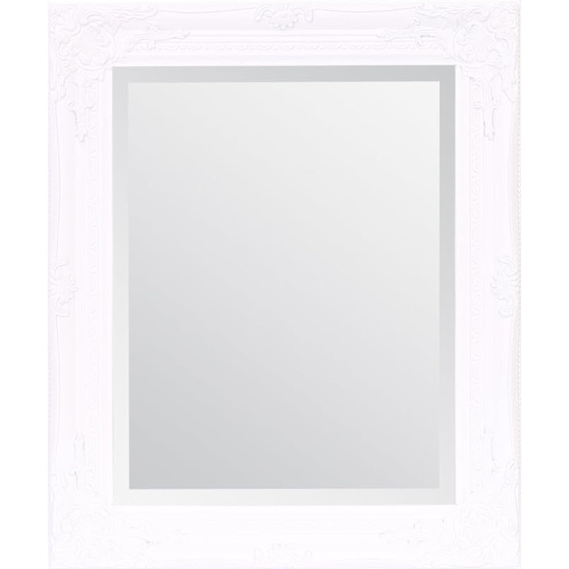 Pasirinkite veidrodžius RHONE Vintage prancūzų antikvarinis baroko stiliaus sieninis veidrodis 50x60cm baltas