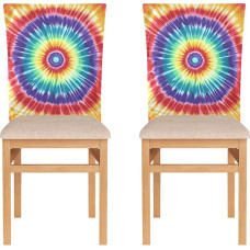 ODAWA Spalvinga kėdė atgal apima Tie Dye nuimamas Slipcovers apsauginis rinkinys 6 sėdynės apsaugų rinkinys šalis Kalėdų apdaila