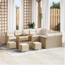 Modulares Gartensofa-Set 13-teilig mit Kissen in Beige aus Poly Rattan - Lauko sofos komplektas sodui ir terasai
