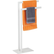 Relaxdays Freestanding 2 Rail Bathroom Steel Towel Rack Height 81cm Width 48cm Depth 20cm Bathroom Towel Rail White