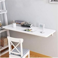 An der Wand montierter, zusammenklappbarer Computertisch, Kleiner Klapptisch für Home Office/Wäscherei/Küche und Esszimmer, weißer Klapptisch