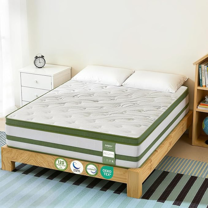 Čiužinys - 7 zonų ergonominė atrama nugaros skausmui malšinti, odai ir aplinkai nekenksmingas užvalkalas, sertifikuotas 