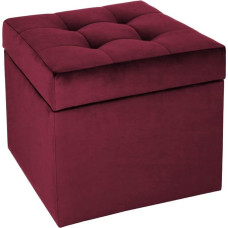 MG Design Ottoman Stool 45 x 45 cm Red with Storage Space (approx. 50 L), Robust and Dimensionally Stable, Maximum Load 300 kg, Fully Assembled and Quick to Clean - for Living Room, Hallway and Bedroom