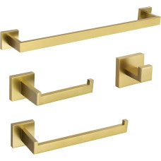TURS Q7GD-4PC-4PC-60cm Vonios aksesuarų rinkinys Kvadratinių rankšluosčių laikiklių rinkinys Sieninis auksinis šepetys 4 dalys