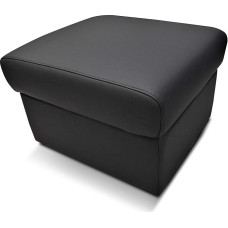 Quattro Meble Toledo Nero taburetė su saugykla 60 x 55 x H-40 Tikra oda Juoda tikra oda Karvės odos sėdynė Kubas Kojinė Puff
