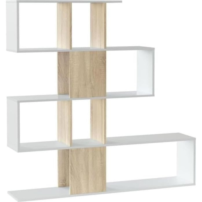 Bibliothèque avec 4 levels et 11 compartiments de rangement H145 cm - Zigzag