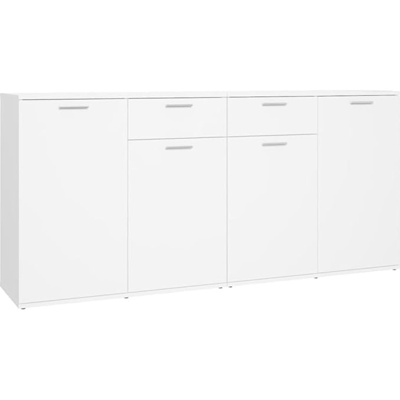 Homgoday Sideboard, Bücherschrank mit Regal, robuster Standschrank für Schlafzimmer, Wohnzimmer und Küche, Heimbüro-Möbel, weiß, 160 x 36 x 75 cm, Holzwerkstoff