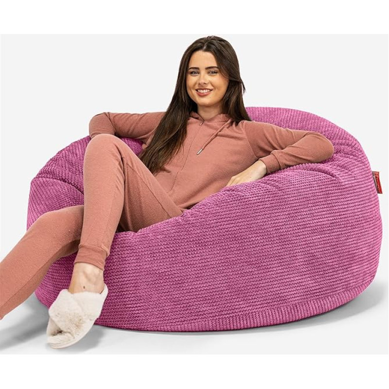 Lounge Pug, Mamutas Sofa Bean Bag XXL Milžiniška kėdė Pom-Pom Pink