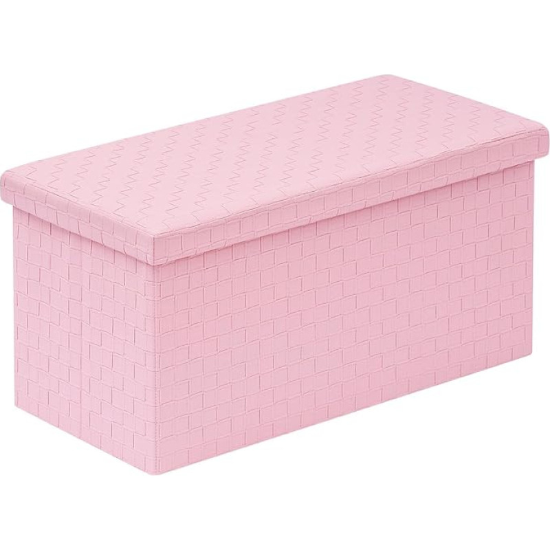 B FSOBEIIALEO Sulankstomas dirbtinės odos austas tinklelis, skirtas saugojimui, taburetė Bzg-Long-Pink