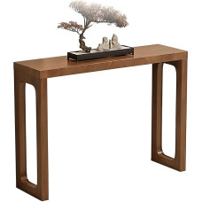 Beistelltisch aus Massivholz, Konsolentisch Schmal, Sofatisch Flurtisch für Flur, Wohnzimmer und Schlafzimmer, Einfache Montage(Brown,80 * 30 * 85cm/31.5 * 11.8 * 33.5in)
