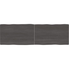 Medžio masyvo tamsiai rudos spalvos apdorotas stalo viršus 160 x 50 x (2-4) cm Live Edge pakeitimas virtuvės kavos stalui valgomojo stalo stalviršiui