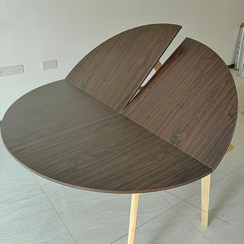 Sulankstomas apvalus stalviršis 119 cm - 240 cm skersmens Erdvę taupantis medinis dizainas, skirtas naudoti lauke ir viduje, puikiai tinka piknikams, vakarėliams, banketams ir vestuvėms