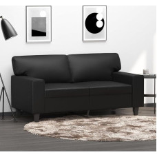 359412 2 vietų sofa juoda 120 cm dirbtinės odos poilsio sofa, sofos ir kušetės, poilsio sofa, sofa svetainei, sofa su miego funkcija
