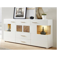 Möbelando Kathlin I Šoninė spinta, šoninė spintelė, aukštų lentų vitrina