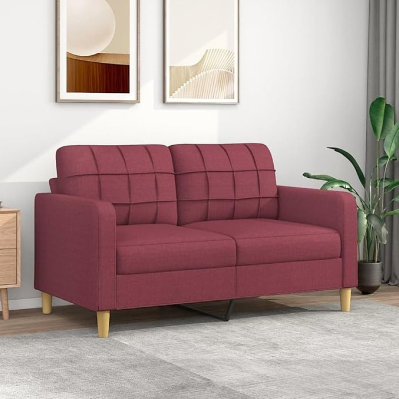 ZEYUAN 2-vietė sofa Vyno raudona 140 cm audinys, Sofos ir sofos, Sofa svetainė, Sofa paauglių kambariui, Sofa poilsiui, Sofa miegamajam, Miegamojo sofa, Minkšta sofa 359097
