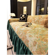 Generisch Printed Sofa Cover with Skirt, Sofa Blanket, Sofa Cover, Upholstery Protection, Dust and Stain Resistant Couch Cover, C, 180 x 260 cm/71 x 102 inches