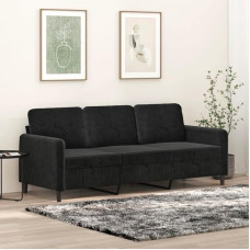 359457 3-vietė sofa Svetainės sofa sofa sėdimasis kampas juoda 180 cm aksomas
