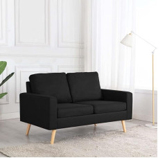 2-Sitzer-Sofa Wohnzimmer Sofa Sitzecke Wohnzimmer Sofa Couch Sitzecke Schwarz Stoff