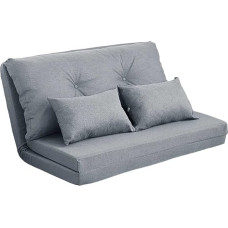 Reguliuojama sulankstoma sulankstoma kėdė su metaliniu rėmu, dūmų pilkos spalvos pagrindu, sofa-lova su atlošu ir pagalvėmis - sulankstomas čiužinys, futono kušetė, lova, puikiai tinka tinginiavimo dienoms
