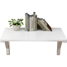 Klappbarer Wandtisch, weißes Holz | Kleiner, platzsparender, zusammenklappbarer schwebender Schreibtisch, Klapptisch zur Wandmontage, für Küche, Esszimmer, Computertisch, 60 cm, 80