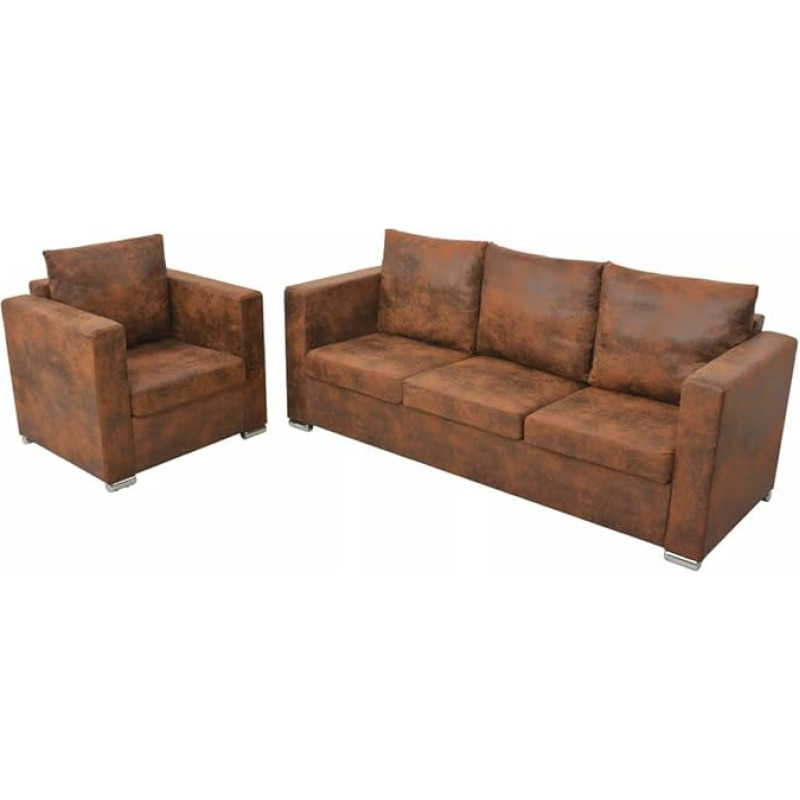 Tidyard 2 dalių sofos rinkinys Minkšta sofa Audinys Sofa Lounge Sofa Sėdynė Baldų dizainas Sofa Svetainės sofa Dirbtinė zomša