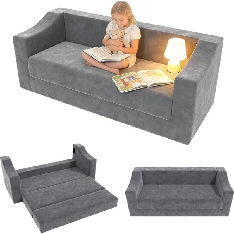 Sofa be kaulų su miego funkcija, sulankstoma sofa su miego funkcija, dvivietė sofa lova, žaidimų sofa vaikams, žaidimų kambarys, miegamojo baldai, vaikų žaidimų sofa vaikams