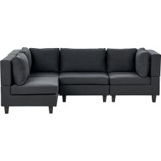 4 sėdimų vietų modulinė kampinė sofa audinys juodas dešinėje pusėje storas pagalvėlė Modern Unstad
