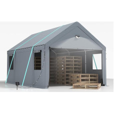Carport Tent Garage 3 x 6 m - Extra Large Garage Tent Winterproof with Roll-Up Window for Car, SUV, Boats & Trucks - Removable Side Walls and Roof - Shelter Storage Tent or Pasture Tent