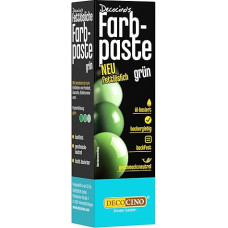 DECOCINO Grease-soluble colour paste, green, 15 g, oil-based food colouring, ideal for colouring chocolate, buttercream, fondant or cake dough
