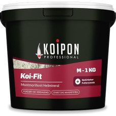 KOIPON Koi-Fit 1 kg koi ir auksinių žuvelių pašarams, aukščiausios kokybės mineralinė medžiaga Montmorrilonite, skirta žuvų spalvai vystytis ir sveikatai stiprinti